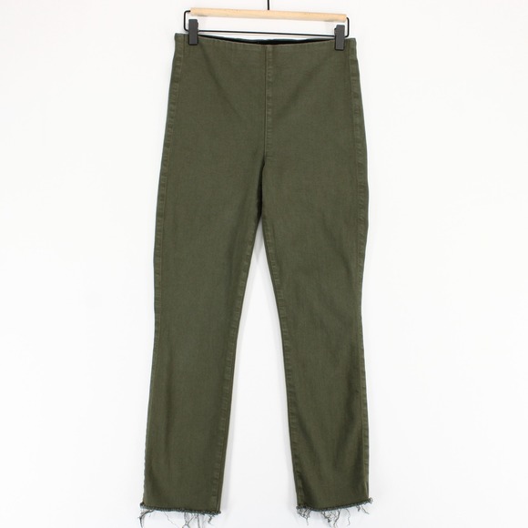 Frank & Eileen Pants - Frank & Eileen Derry Illusion Pants Womens 28 Green Pull On Raw Hem Slim